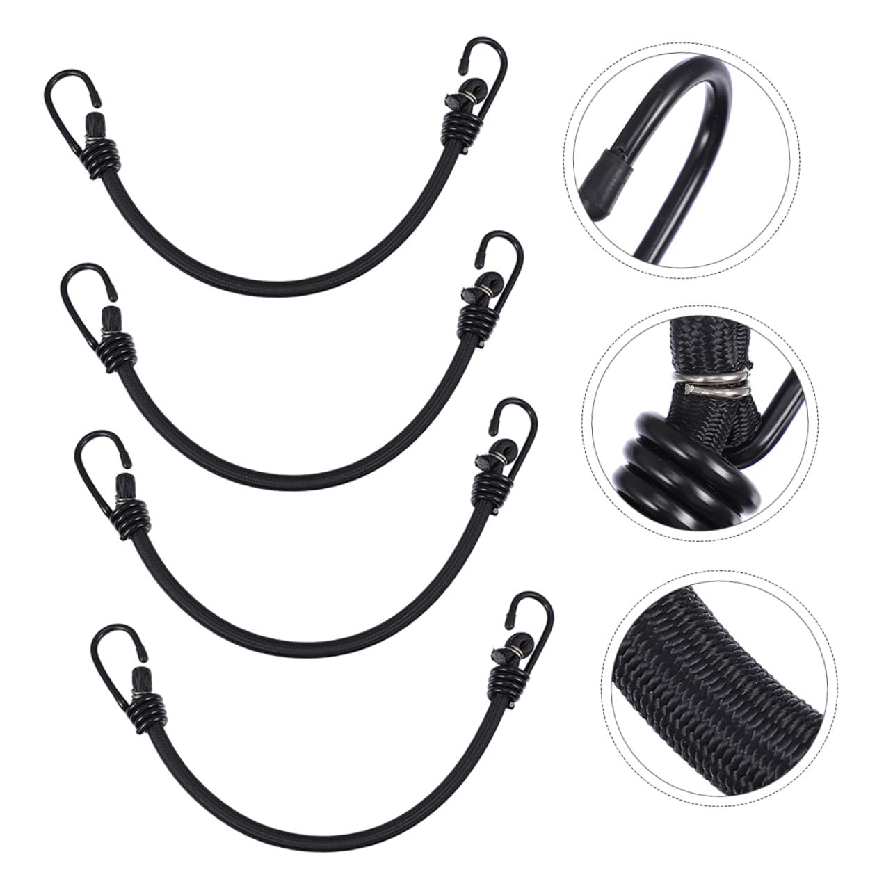 iplusmile 4pezzi Cinghie Elastiche Resistenti Gancio Corda Elastica Per Fissaggio Di Tende Bagagli e Valigie Leggera e Portatile Per Varie Attività All Aperto