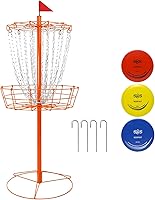 Vista 8 de Disc Golf Basket - Portable Disc Golf Target with Heavy Duty 24-Chains Come with 6pcs Disc Golf Discs and Carry Bag, Ground Stake -Suitable for