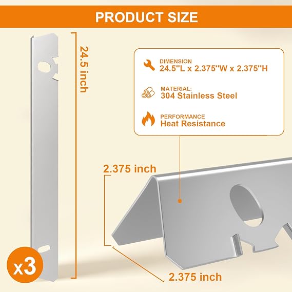Flame Tamer Set for Ninja FlexFlame PG301 PG302 PG304 and PG305 Grill and Smoker with 3 Pack Main Burner Flame Tamer and Pilot Burner Flame Tamer, Replace for Original 775CY300 and 605CY301