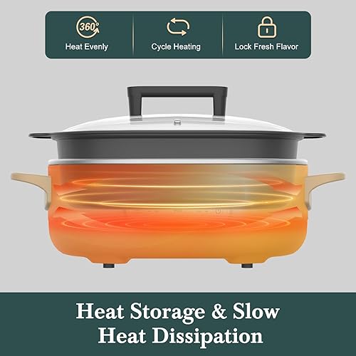 Miniatura 5 de MAGNIFIQUE - Olla multicocción de 6 cuartos de galón, con cacerola 8 en 1 programable, horno holandés, pasta, antiadherente, apta para horno hasta