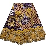 African Wax Lace Material 6 Yards/PCs Prints Fabric With Embroidery Nigerian Guipure Wax Lace For Women/Men African Attire (AFC995534)