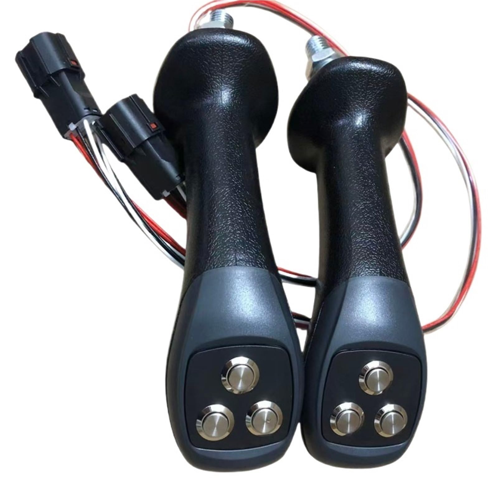 1pc 3-Button Grab Handle Wheel Excavator Modified with Wood Grab Iron Grab Wood Grab Steel Grab Control Lever(A Pair)