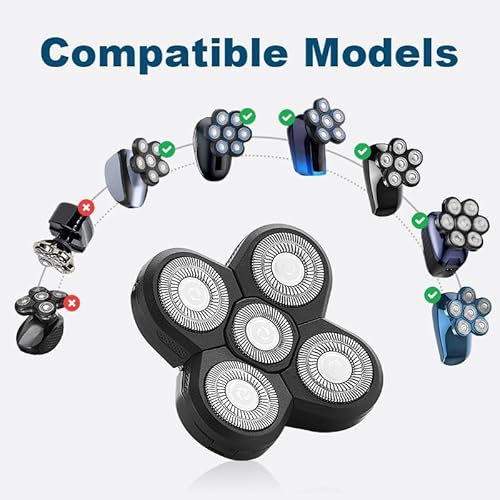 Newbulu Pacote Com 3 Lâminas De Reposição Para Barbeador Para Homens Carecas E Fre*Bi*D, Cabeça De B