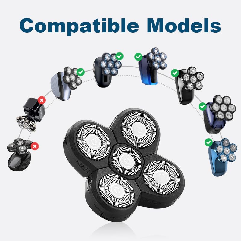 3 Pack Shaver Replacement Blades For Fre*birds Bald Men Replacement Blades,Shavers Head with 3 Cleaning Brush - Image 4