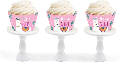 Miniatura 3 de Andaz Press Llama y Cactus Baby Shower Party Collection, Envoltorios para cupcakes, color rosa, 1