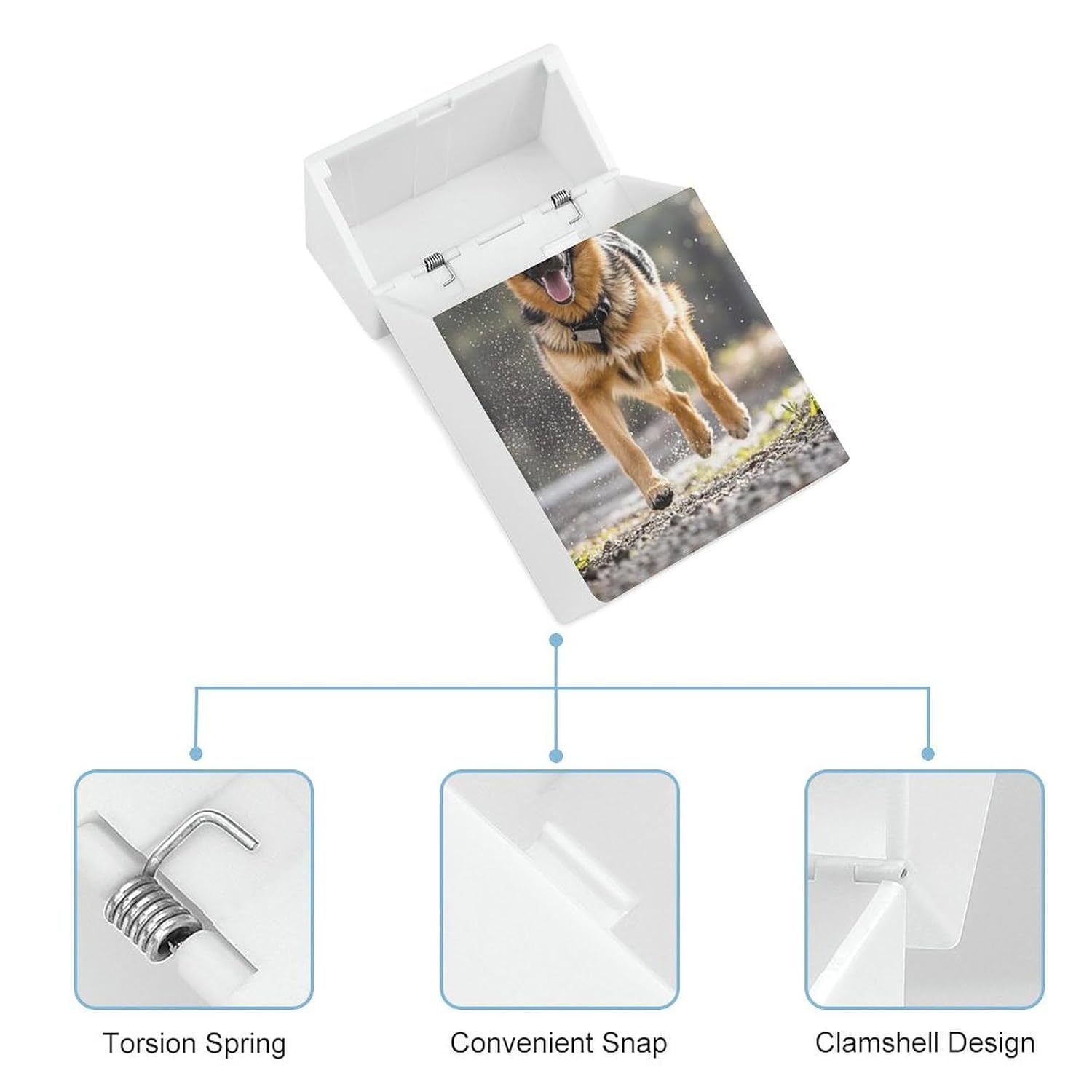 Running German Shepherd Dog Cigarette Case for Women Men, Switch Flip Cigarette Box for Business, Portable Cigarettes Smoking Accessories, Multifunctional Cigarette Holder Case image 4