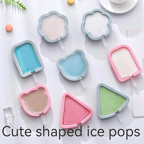Miniatura 7 de Juego de 4 moldes de paletas de silicona, 1 pieza para hacer paletas de helados, moldes de helado congelados, accesorios de cocina, fácil