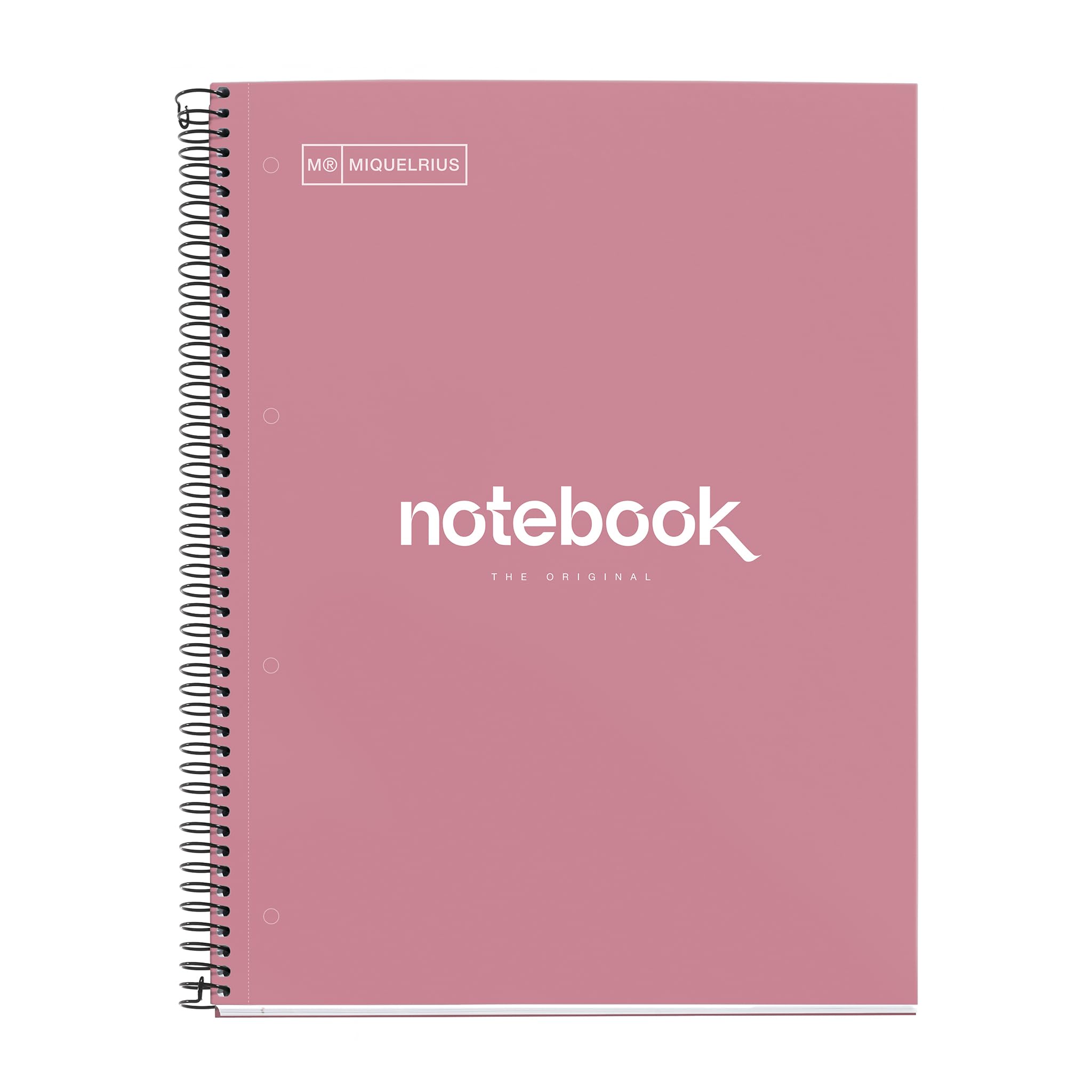 Miquelrius A4 Notebook Emotions 80 Sheets of 90 g/m² 5 mm Squared 1 Colour Stripe, Microperforated Spiral, Extra Rigid Cover