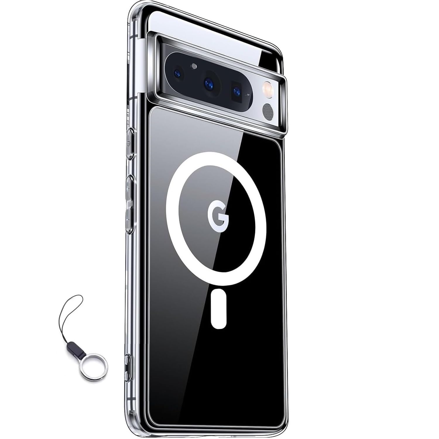 Google Pixel 7A ケース透明 MagSafe対応 マグネット搭載 マグセーフ対応 グーグル ピクセル 7A カバー 全面保護 耐衝撃 薄型 軽量 指紋防止 黄ばみなし ストラップロホール(クリア, Pixel 7A)