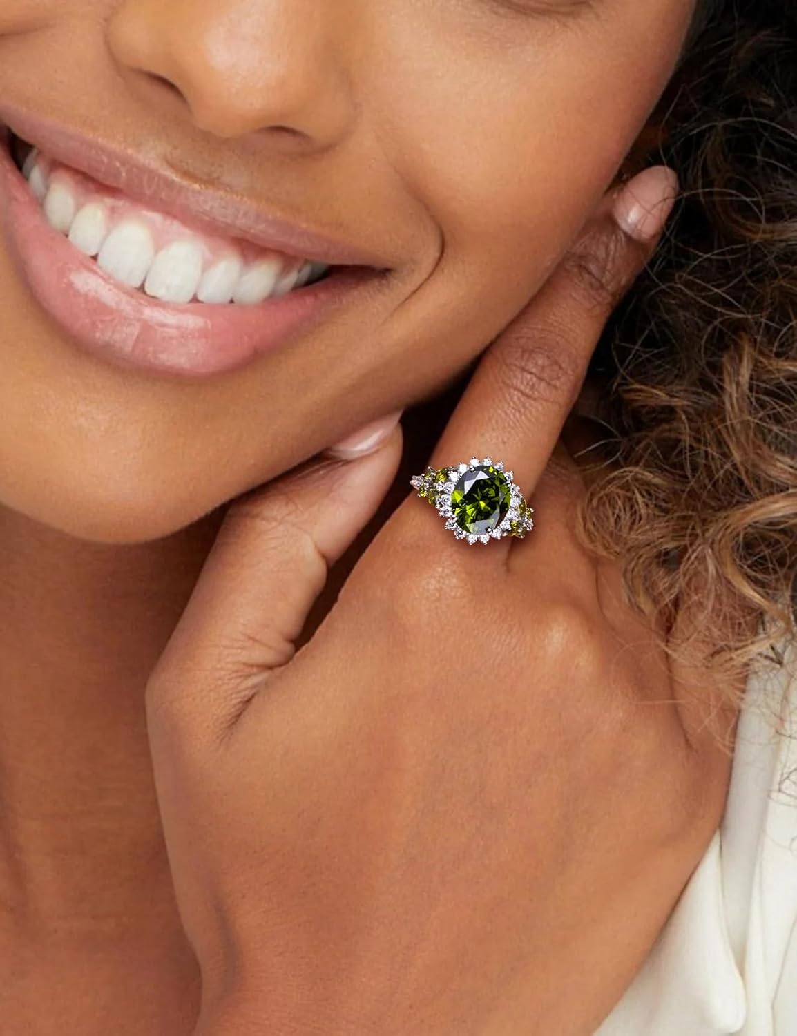 Big Oval Rings for Women Butterfly Promise Halo Ring Sterling Silver Created Sapphire/Ruby/Emerald/Aquamarine Cz Engagement Ring Birthstone Anniversary Jewelry Size 6-10