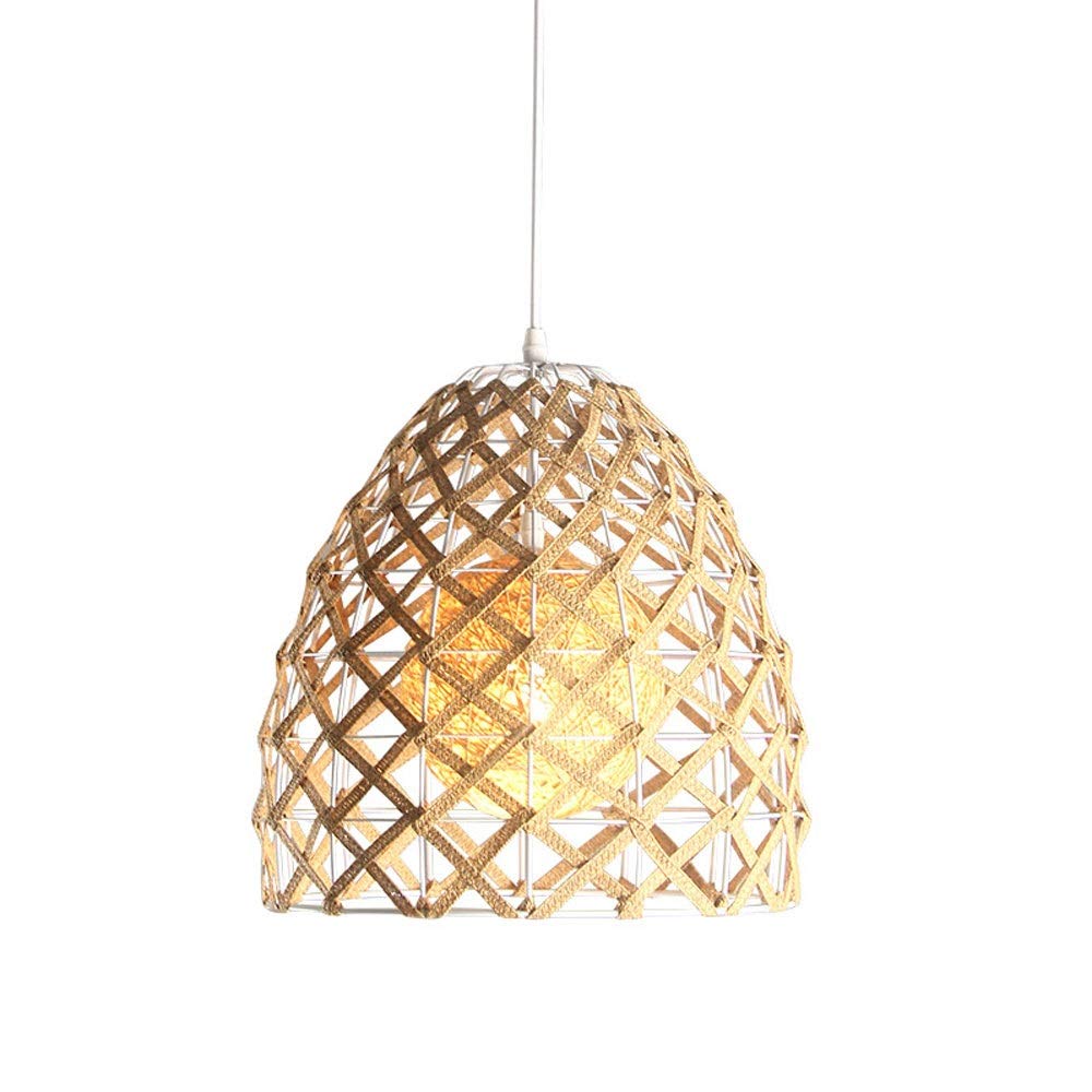 Suspension E27 bambou rotin à hauteur réglable lustre rétro industriel chaleureux