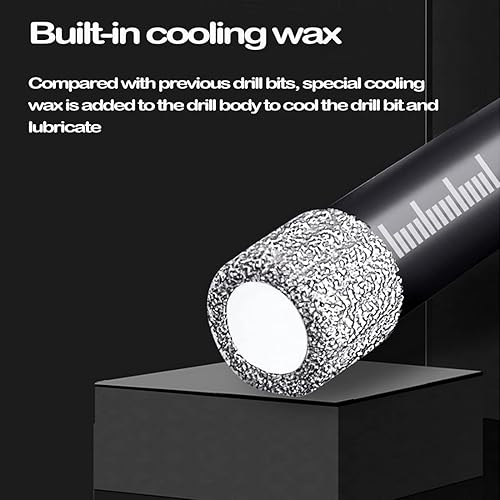 Miniatura 2 de Mgtgbao Juego de 6 brocas de diamante seco negro de 14 de pulgada para granito, cerámica, mármol, piedra, vidrio, materiales duros (no para madera),