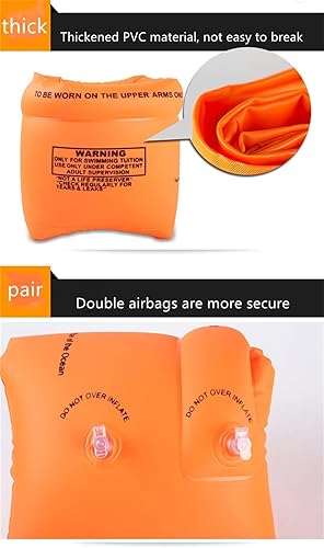 Miniatura 3 de Anillos flotantes de brazo de natación para niños y adultos (paquete de 8) con bomba inflable, flotadores de brazo de PVC para niños, bandas