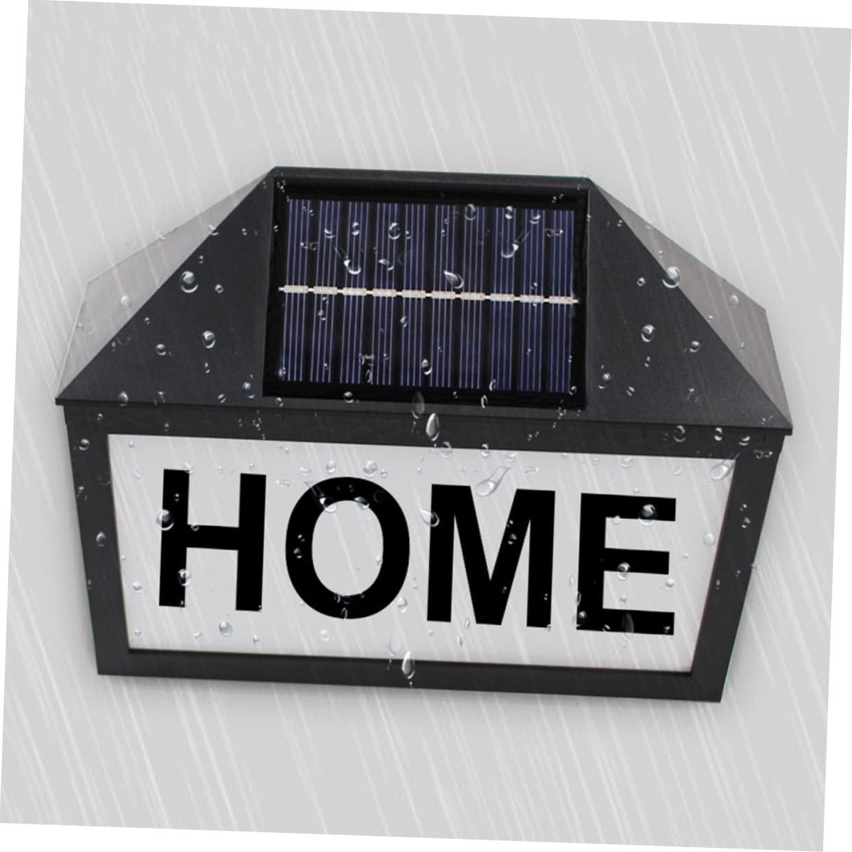 Solar Hausnummernschild mit LED Leuchte 3w Schwarz Ip55