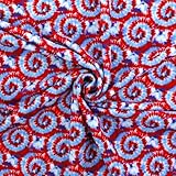 RWB Tie-Dye Printed Liverpool Bullet Fabric Textured Knit 4 Way Stretch - 6' Strip
