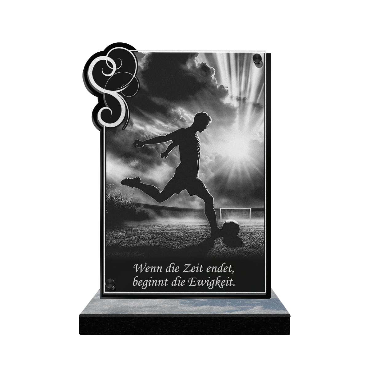 ETERNEL - Themen-Gedenktafel personalisiertem Text - Rechteck - Fußball