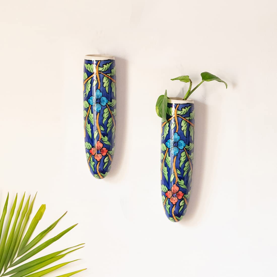 ExclusiveLane Blooming Blossoms Hand-Painted Ceramic Wall Planter for Home Decoration(Set of 2)|Decorative Wall Planter for Living Room&Balcony Wall Hanging Planter Wall Mounted Planters,Multicolor (B0B3RRK6P9) Amazon Price History, Amazon Price Tracker