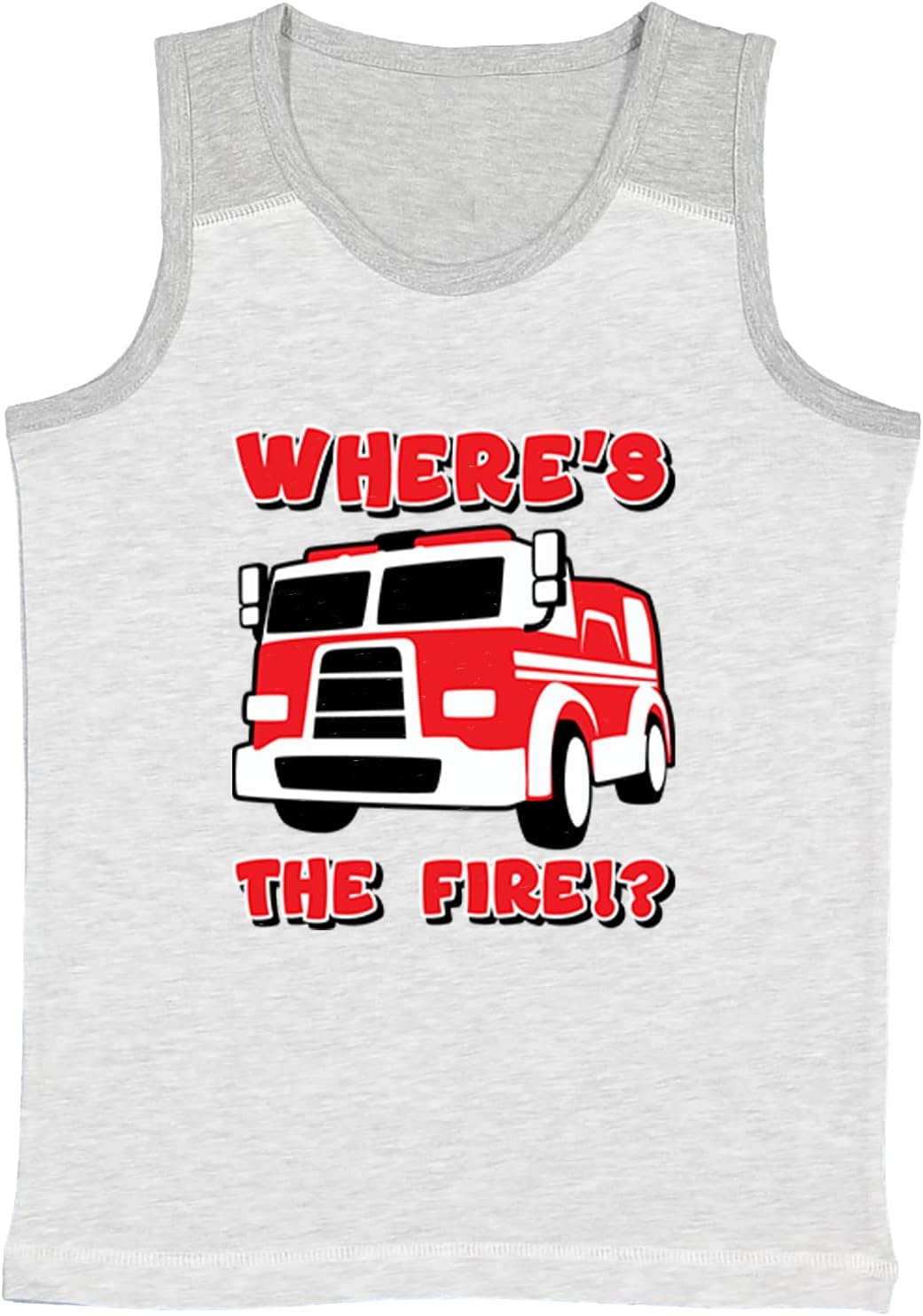Tcombo Where's The Fire!? - Firetruck Siren Youth Contrast Back Tank Top