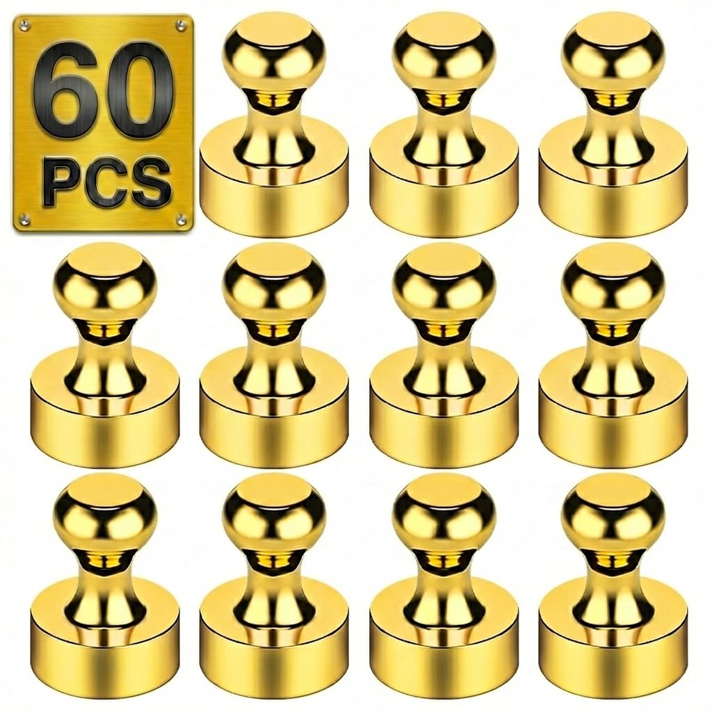 Push Pin Magnets - 60 Pack 7 Assorted Color Strong, Office, Use at Kitchen Home and School Classroom, for Refrigerator Dry Erase Board and Whiteboard. — Amazon image 12