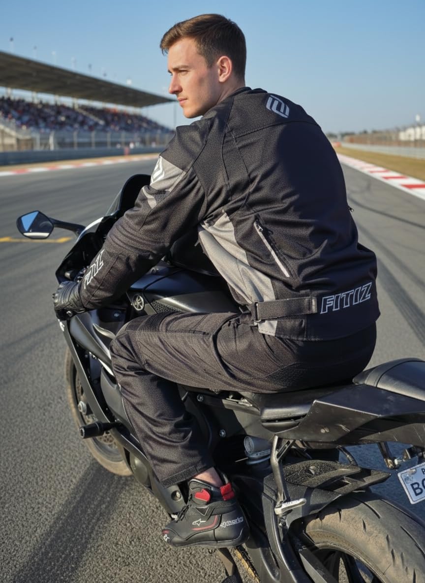 Veste de moto de qualité supérieure pour homme - Avec tissu Cordura - Coupe-vent - Coupe-vent - Pour la course et l'équitation - Protections homologuées CE