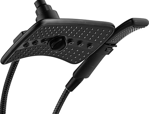 BRIGHT SHOWERS Cabezal de ducha de alta presión con mano, cabezal de ducha doble de bronce aceitado con rociador de lluvia, ducha de mano Bronce