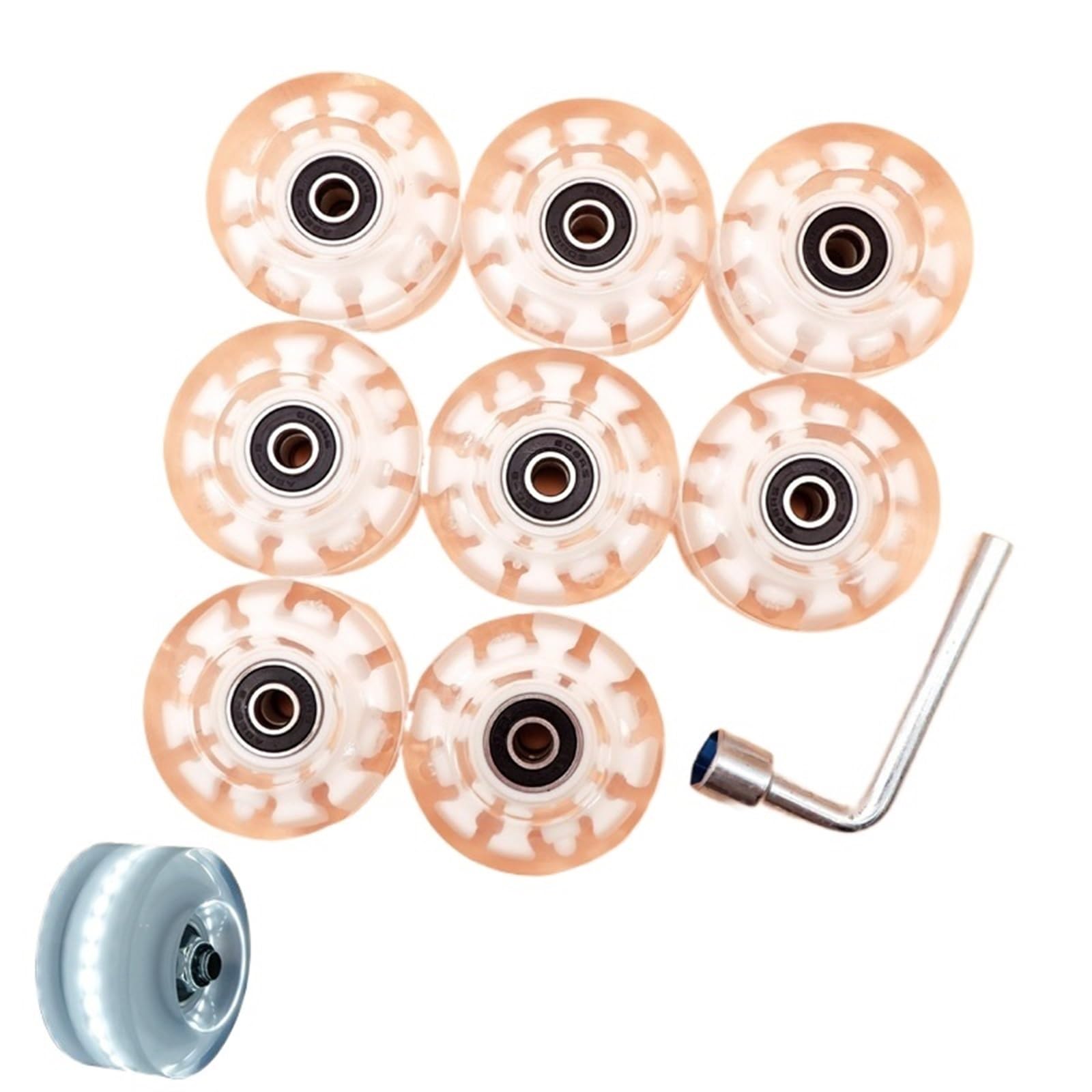 Inliner Rollen 1/4/8 stücke 58mm x 32mm PU 82A Zweireihige Rollschuhe Räder Skateboard 4 Räder Skates Hohe Elastische Leucht Rad Outdoor Skating