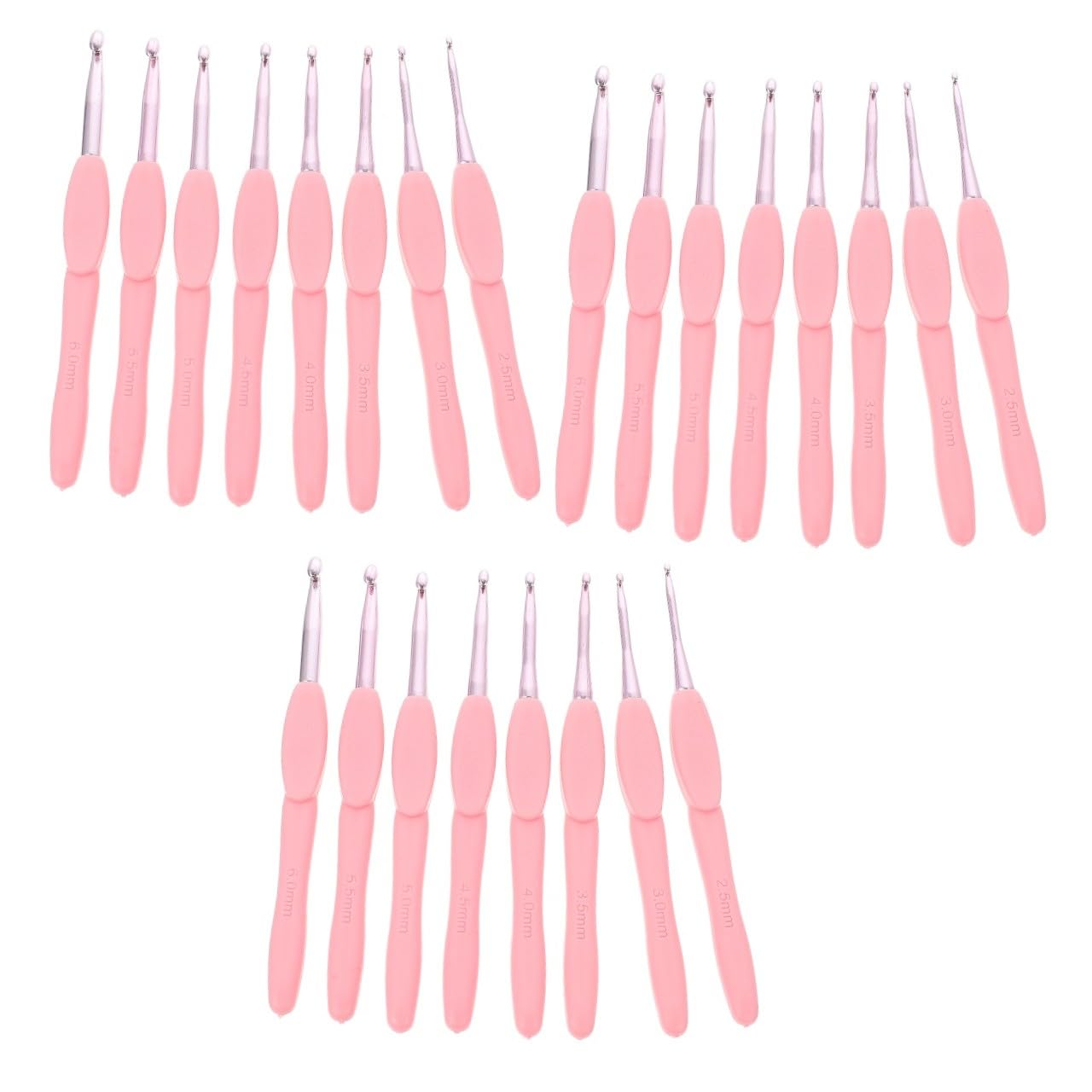 NUOBESTY 24pezzi Uncinetti Con Manico Ergonomico Strumenti Per Maglieria e Uncinetto Per Principianti e Esperti Comfort Ottimale Per Mani e Polsi