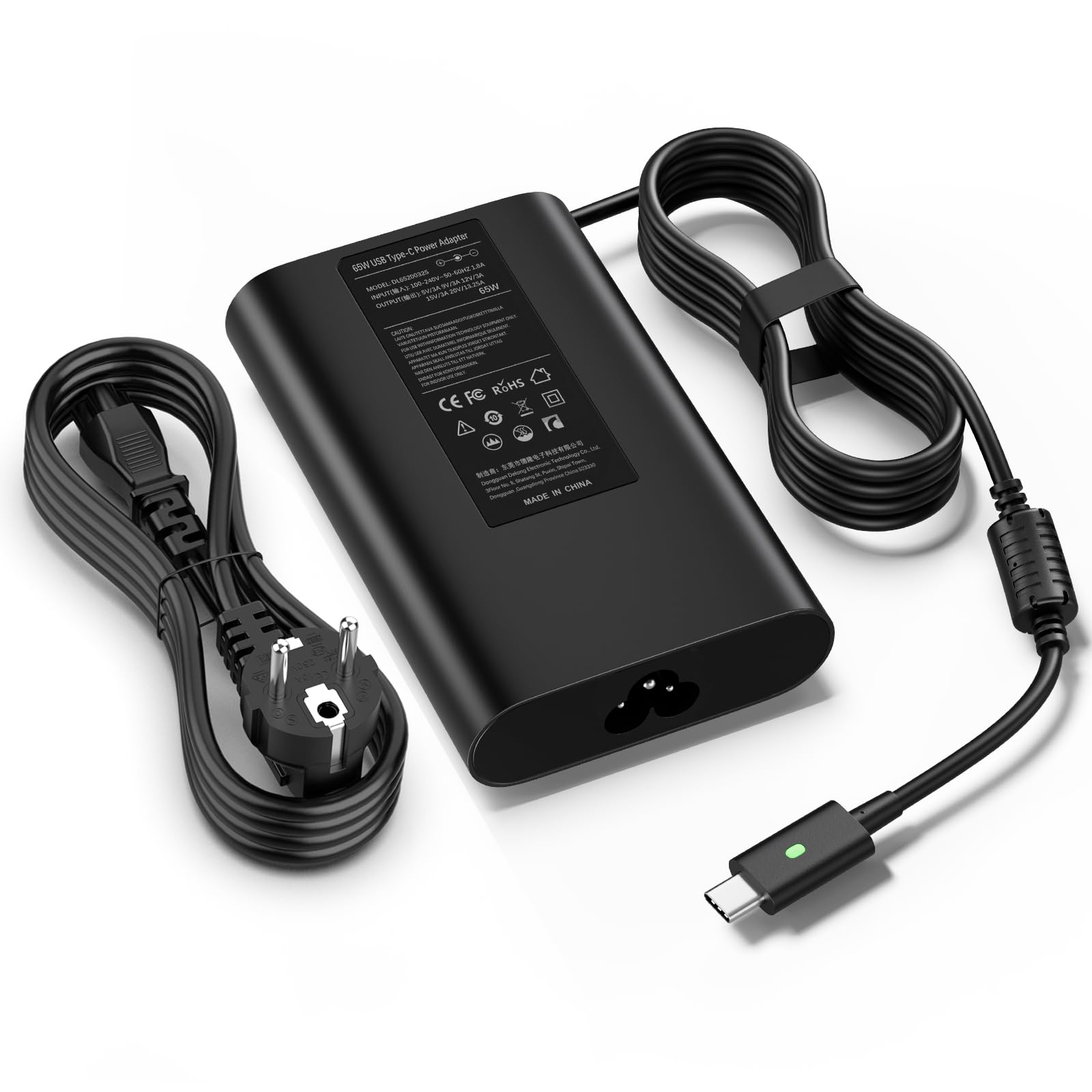 Caricatore Alimentatore 65W USB C Per Dell Latitude Caricabatterie Tipo C | Per Dell Latitude 5520 5420 5410 5320 5310 5290 7420 7410 7370 7320 7310 7280 XPS 12 13 9250 9350 9360 9370 9380