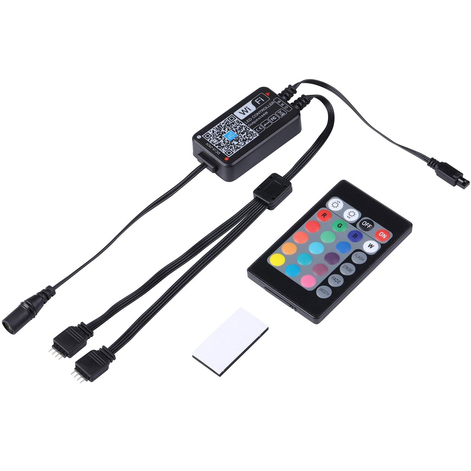 MIHEAL WiFi Wireless Smart LED Controller with 24 Keys Remote for RGB LED Strip Lights, Compatible with Alexa Google Home IFTTT, Support Android iOS System