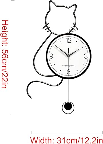 Miniatura 3 de PHIDOL Relojes de pared para decoración de sala de estar, relojes de pared decorativos a pilas con péndulo para dormitorio, cocina, oficina, hogar,