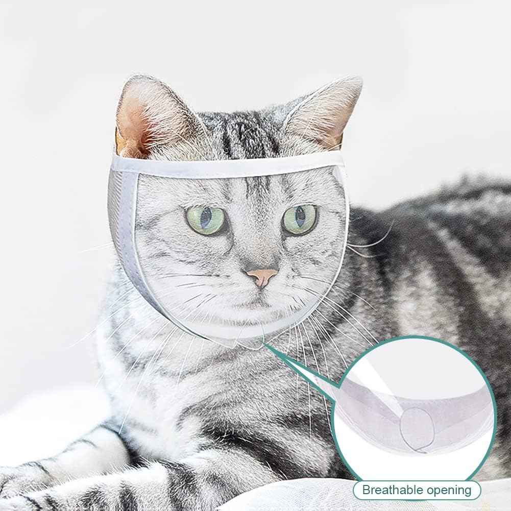 Amazon | 猫 口輪 猫用マスク 通気性 クリア PVC口輪 猫噛みつき/むだ