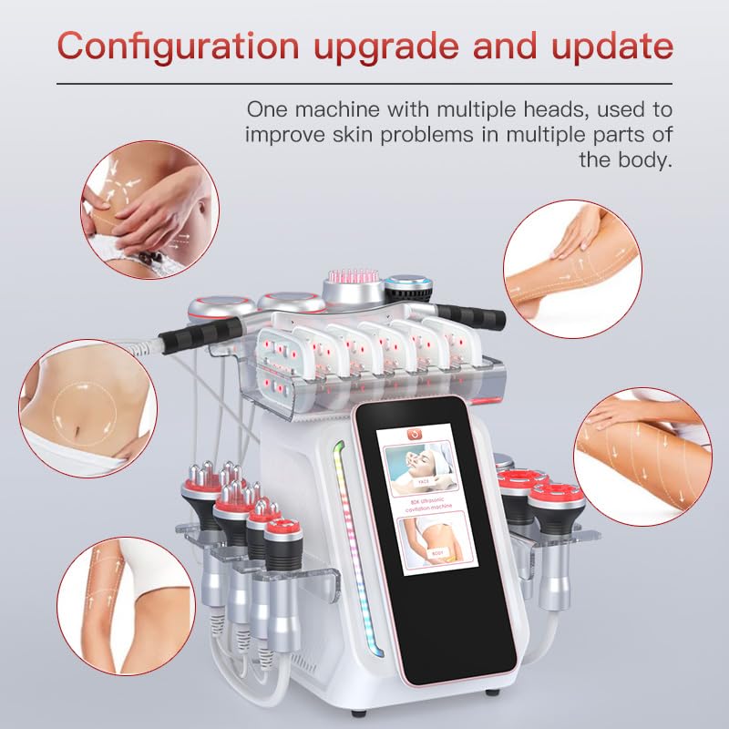 Elitzia 13-in-1 Professionelle Körperformungsmaschine, 80K Kavitation RF Vakuum Lipo Laser & EMS Multifunktionale Schönheit Gerät