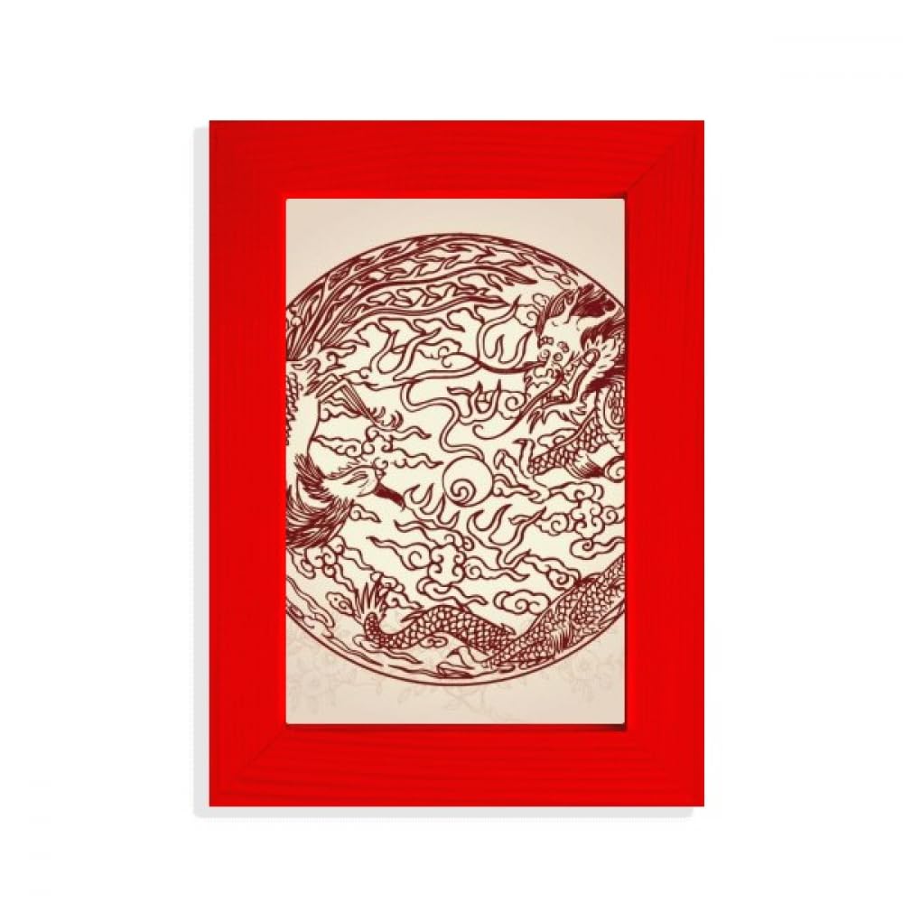 Cadre photo dragon chinois rouge idée cadeau idéal pour le Nouvel An