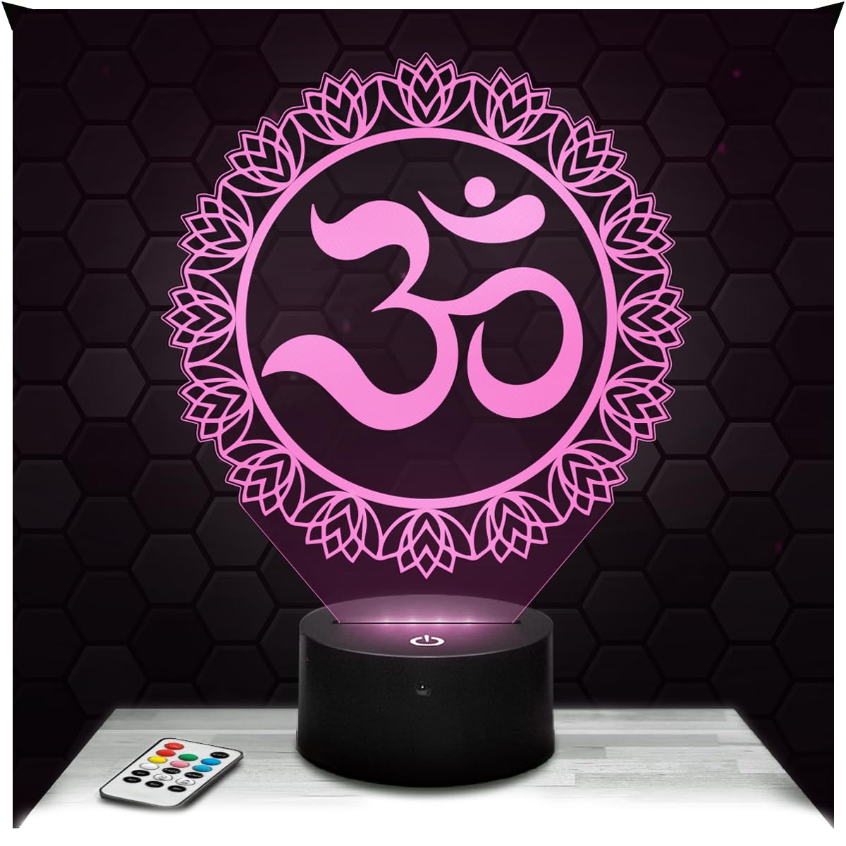 Lampephoto.fr - Ohm Symbol 3D Lamp Decoration Collection Hinduism Mantra Yoga Gift Idea Man Woman Object Ohm Symbol Night Light Adult Room Decoration, Original Men's Women's Christmas, Gift Idea