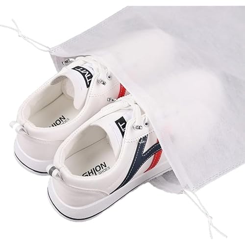 30 eco-friendly travel shoe bag storage bags, non-woven breathable dust-proof bag with rope, suitable for storing shoes and bags, isolate dust and keep shoes and bags clean and tidy. (9.8inX13.77in)