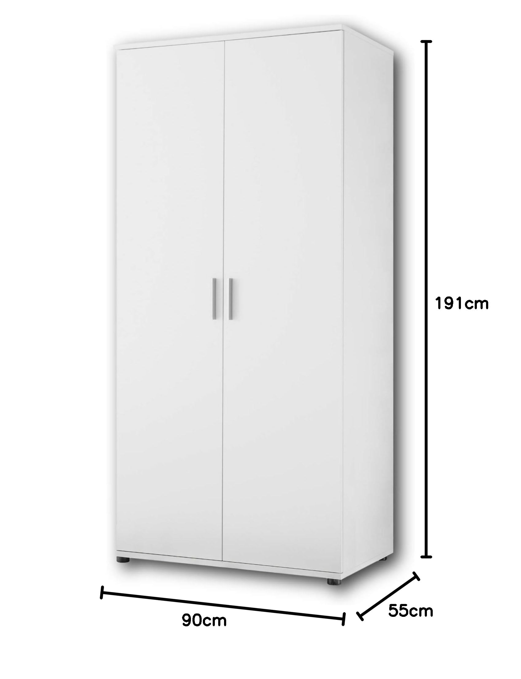 Stella Trading Bibo Armadio bianco 90x191x55 cm