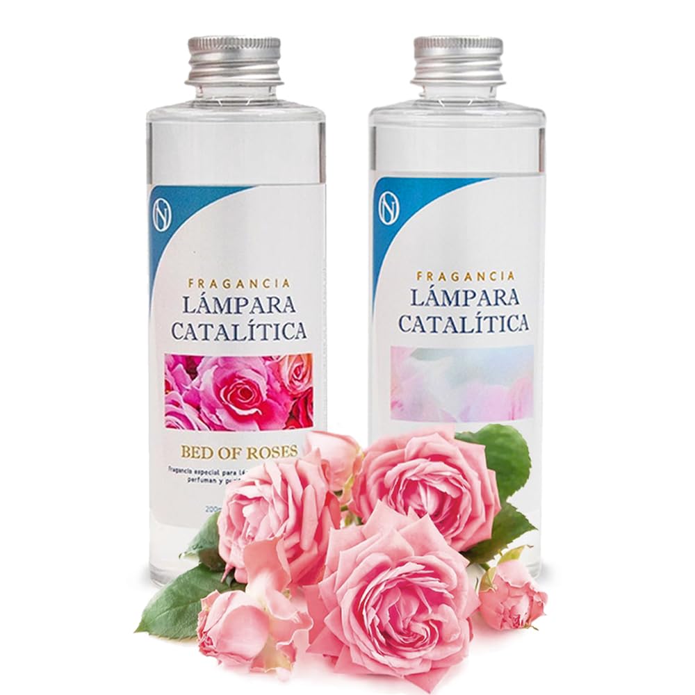 M MAMA MANUELA Pack Ahorro 2X Fragancias Lámpara catalítica 200ml: 1 Aroma Bed of Roses + Limpiador Neutro