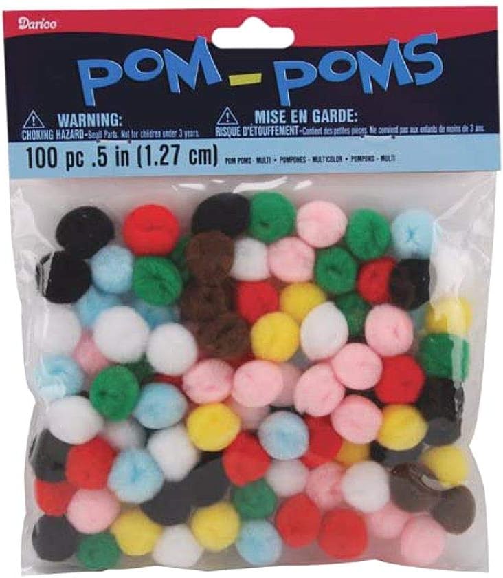 Pom-Poms .5" 100/Pkg-Multi