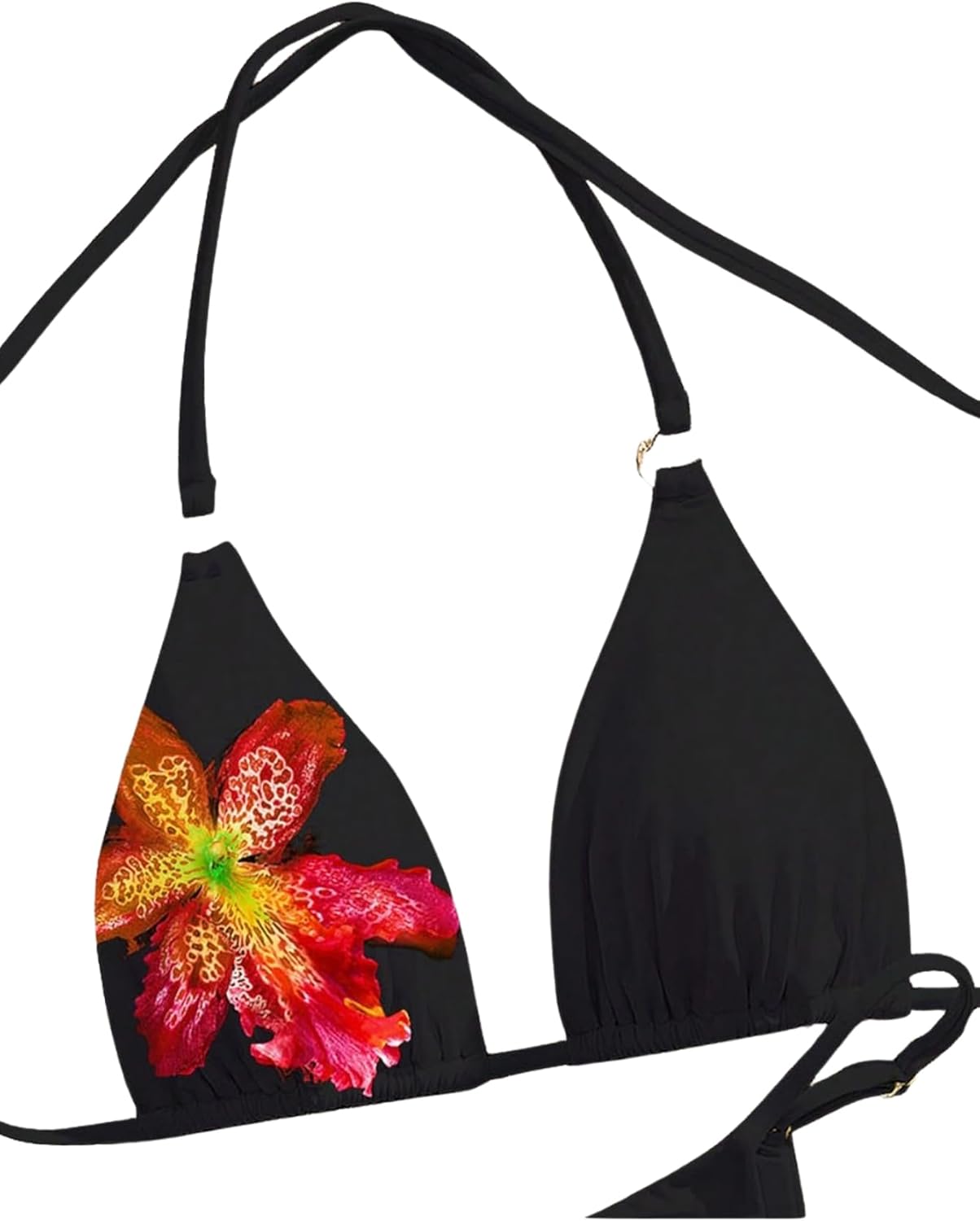Verdusa Women's Floral Halter Bikini Top String Triangle Bra Summer Swimsuit Tops Beachwear - Image 8