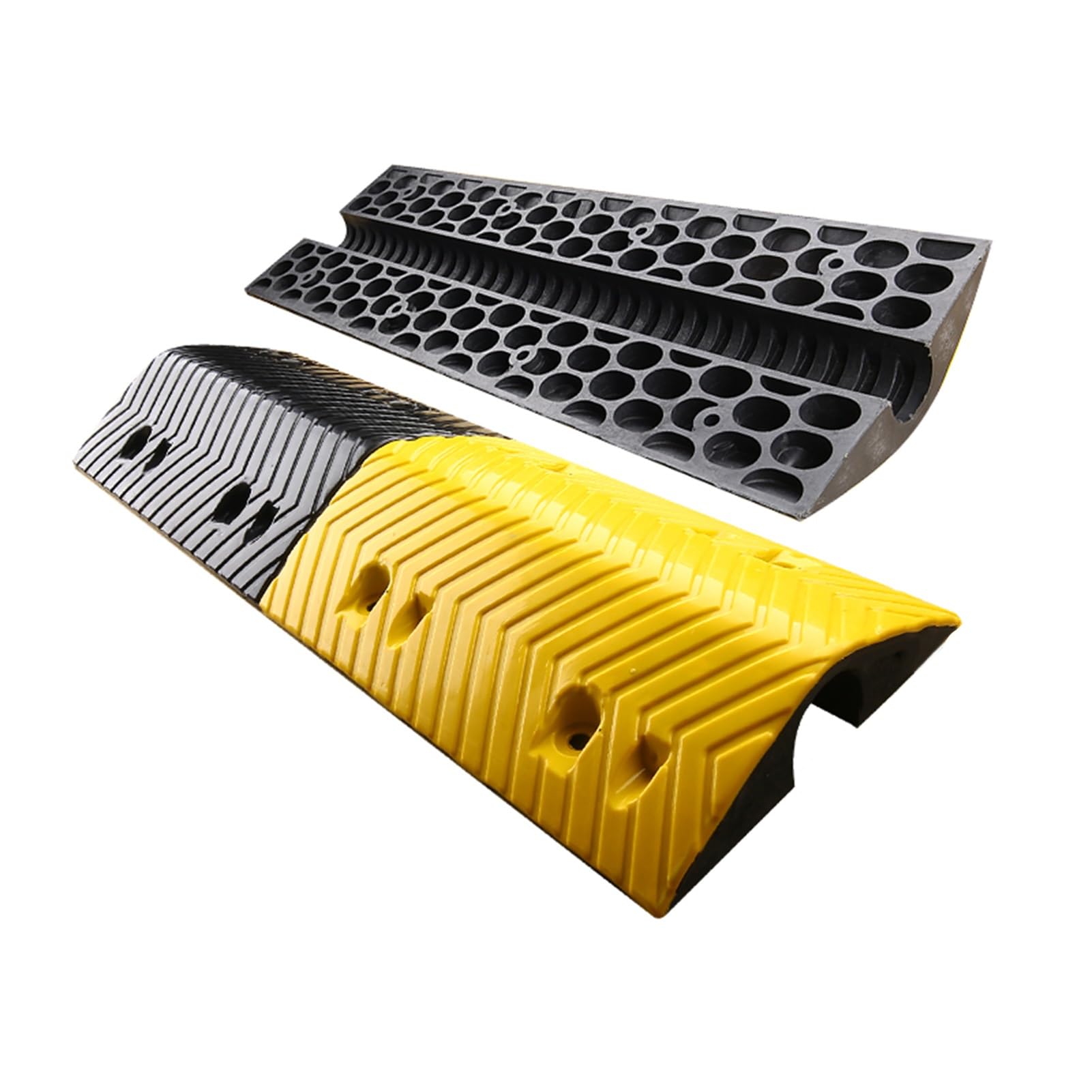 Tope de velocidad de goma modular y rampa protectora de cable exterior