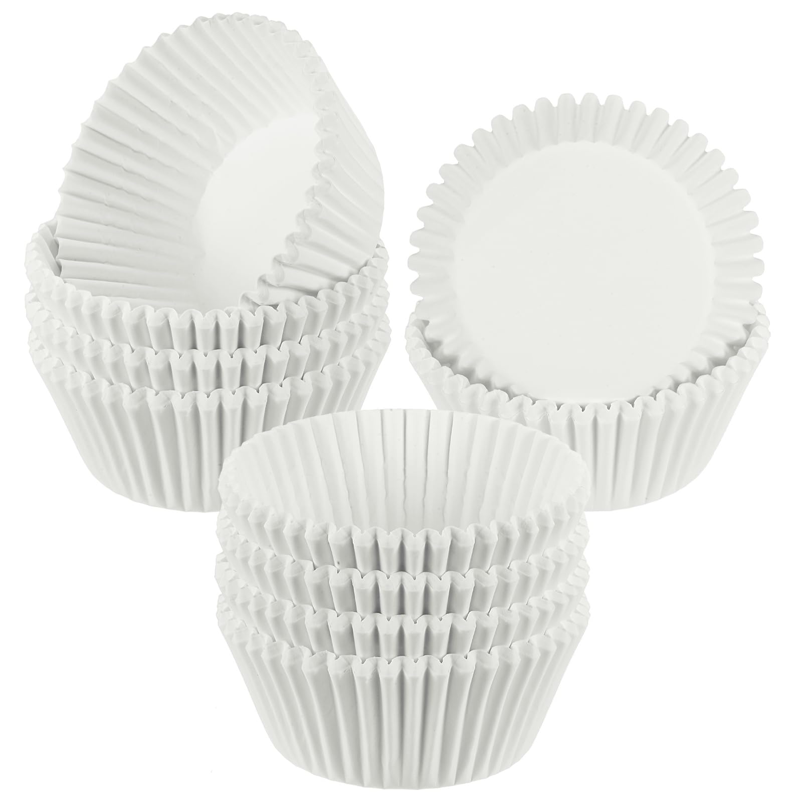 M METERXITY 200-Pack Standard Cupcake Liners for Baking, Greaseproof Cupcake Wrappers for Wedding/Birthday/Party/Christmas[White]