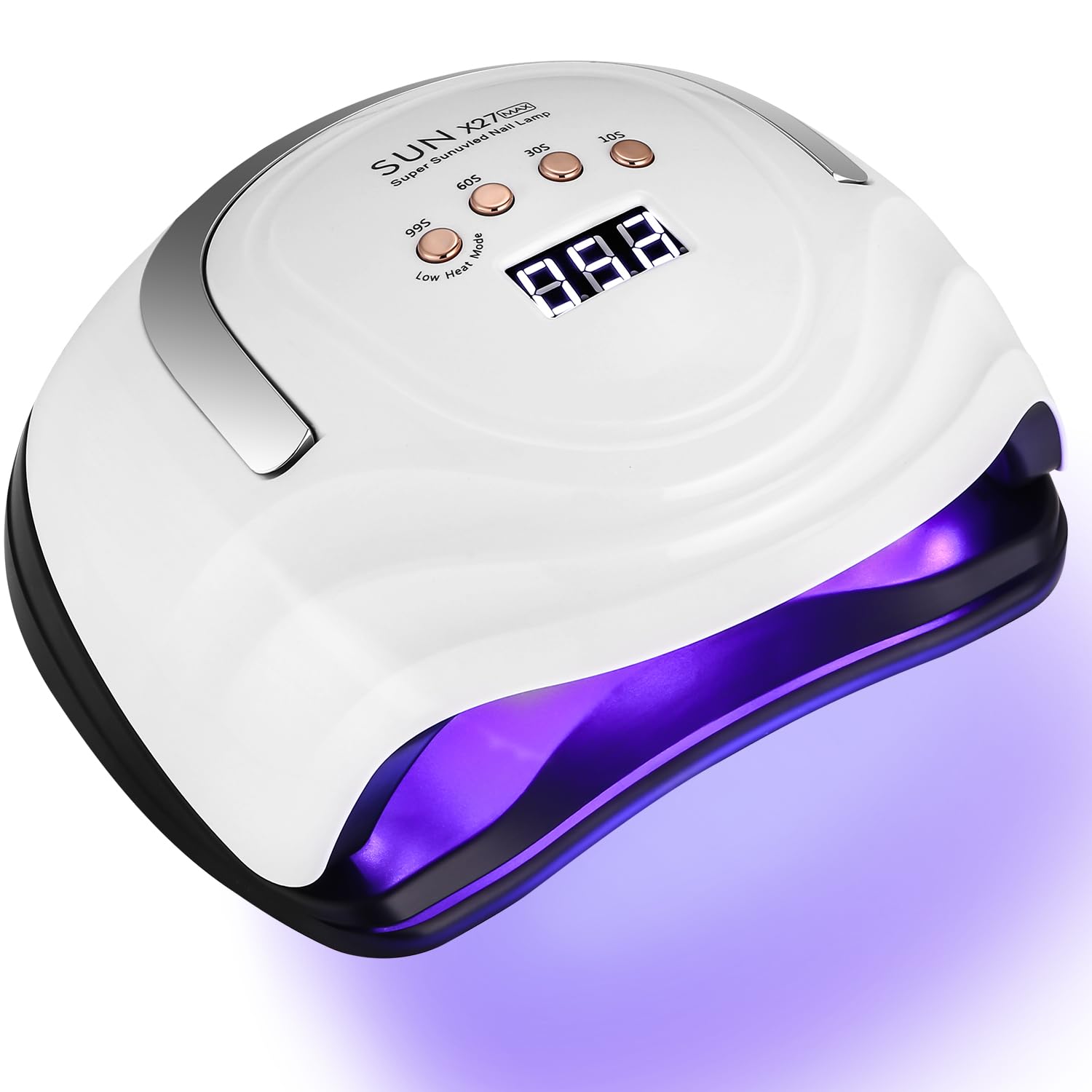 Lampa żelowa UV LED, 380 W, profesjonalna automatyczna suszarka do paznokci, 81 diod LED, szybkoschnąca, duży ekran LCD, 4 timery 10s/30s/60s/99s do półtrwałych lakierów, żelu i lakierów