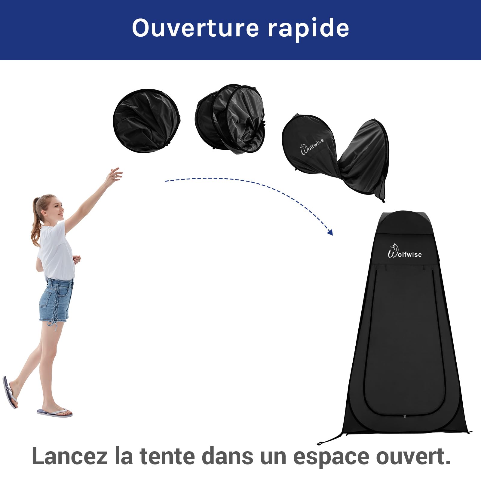 WolfWise Tente de Douche Pop Up Toilette Changement Camping Abri de Plein Air Vestiaire Extérieure Intérieure Portable