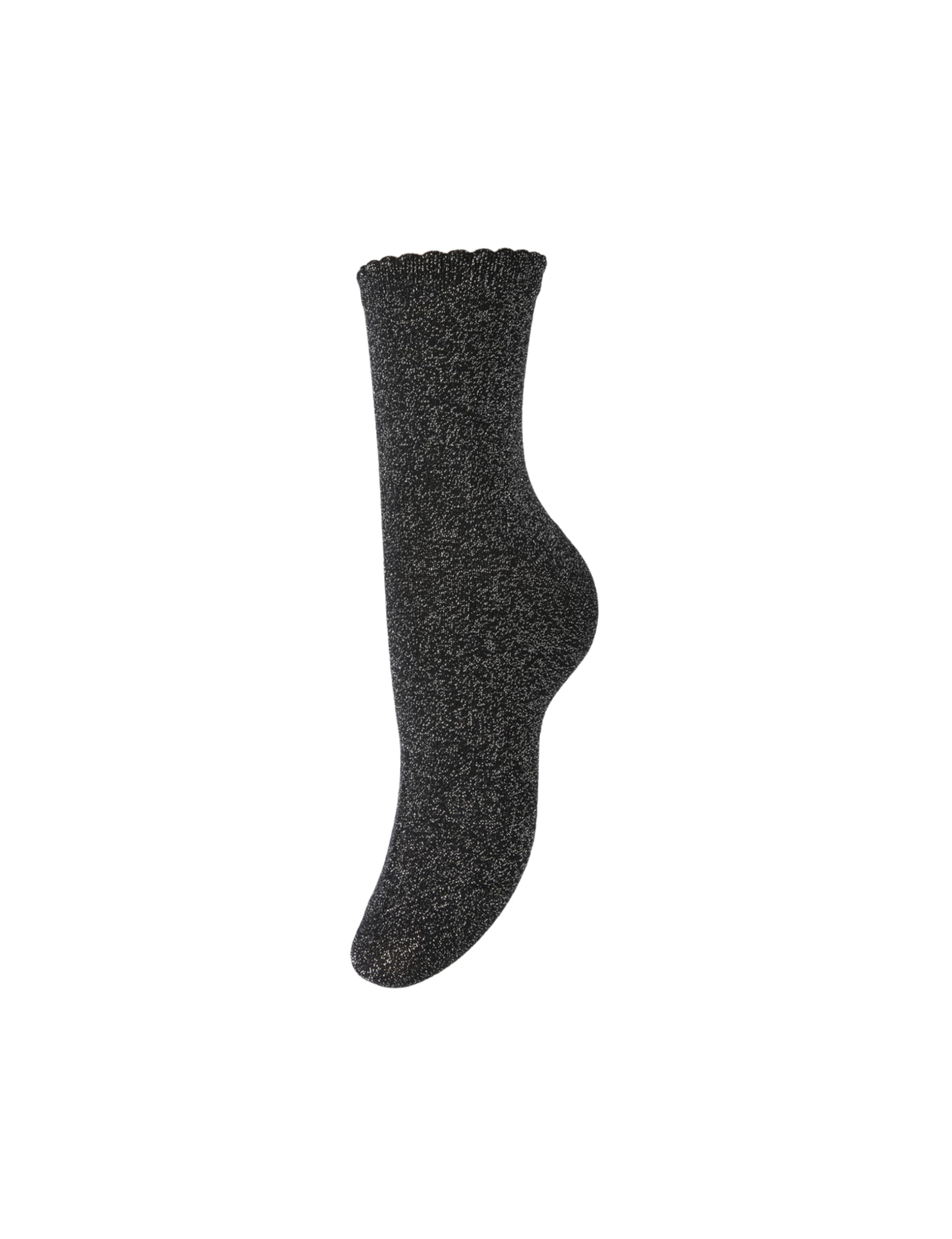 Pieces Women's Black/Detail: Silver Lurex Pcsebby Glitter Long 1 Pack Noos Socks,