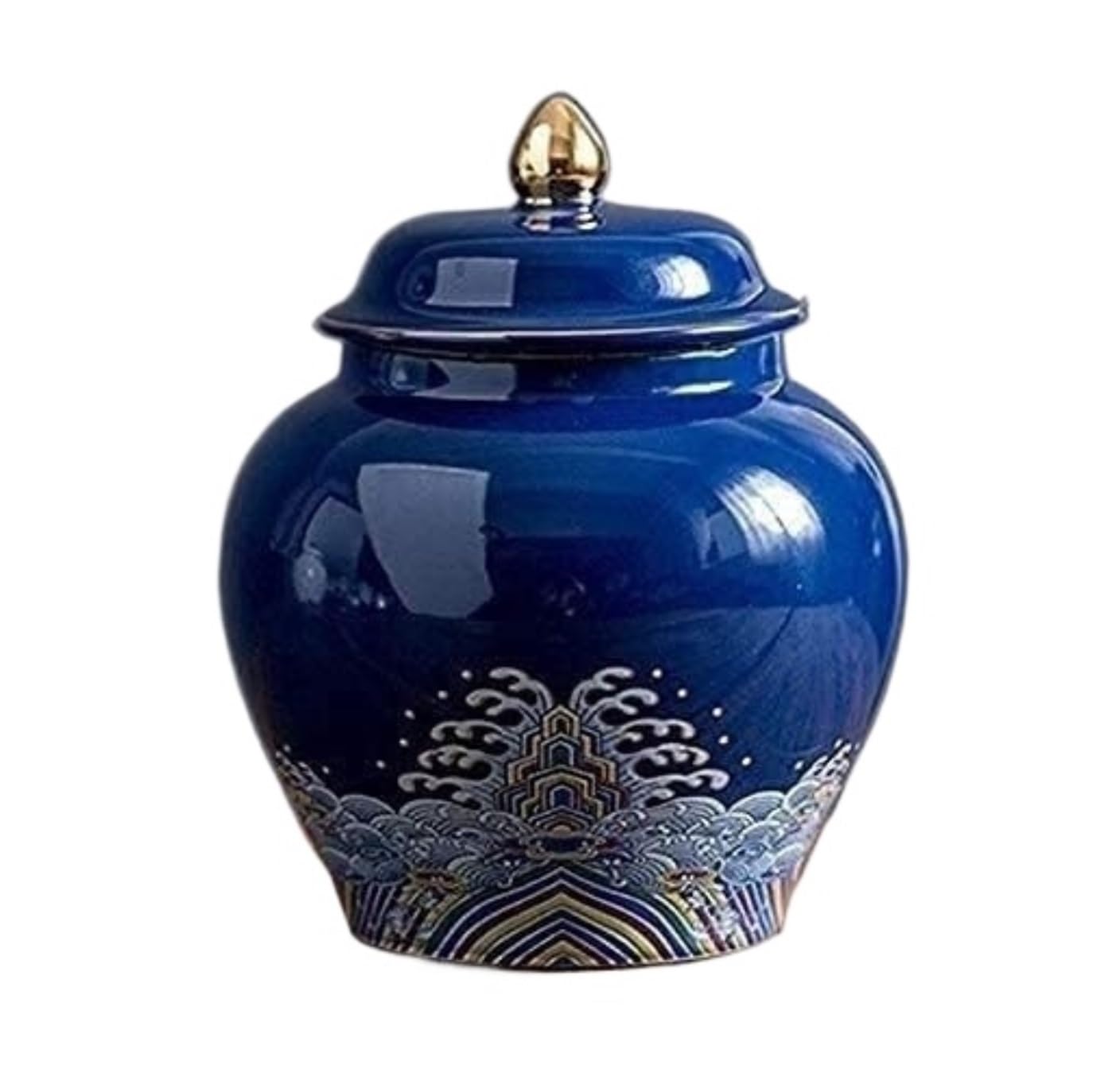 Urn for Ash, Cremation Urns For Ashes Keepsake Urn Ceramic Animal Commemorative Jar Pet Coffin Burial Human Ashes Container(Blue)