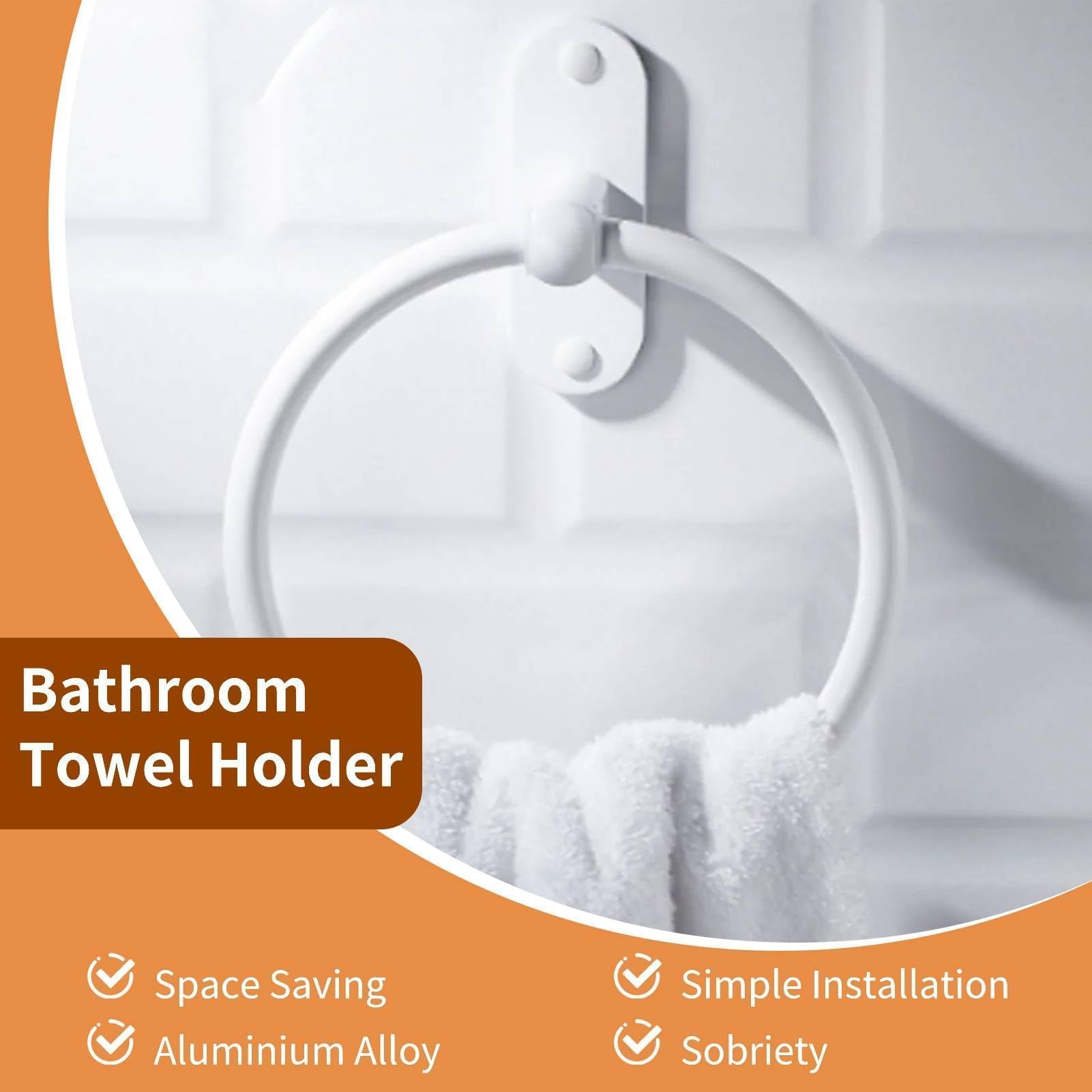 Toallero De Anilla, Porta Toallas Redondo, Acero Inoxidable Percha De Baño, Anillos De Toalla Blancos Toallero De Aro Anillo De Toalla, Cocina, Montaje En Pared