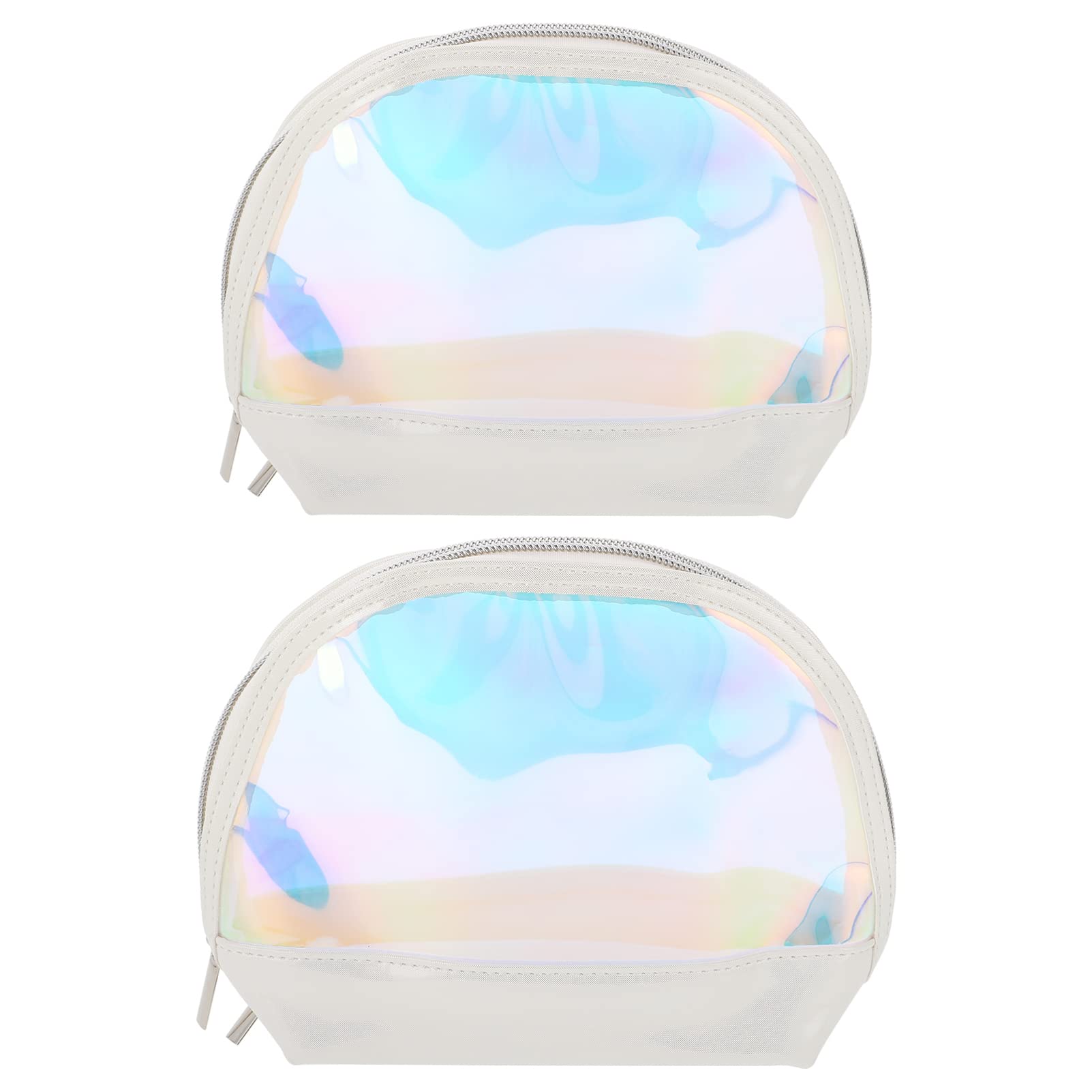 minkissy Cosmetic Bag Cute Makeup Bag 2Pcs Half Moon Makeup Bag Toiletries Pouch Cosmetic Organizer Makeup Accessories for Travel Bathroom () Travel Clear Toiletry Bag Toiletry Bag