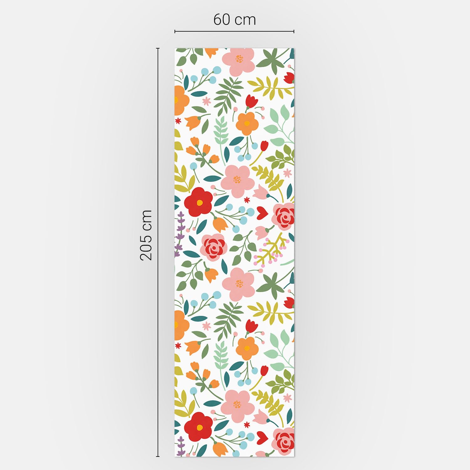 Aufkleber für den Kühlschrank 60x205 cm Matt Dekorfolie Dekoration für Küche in vielen Designs Kühlschrankfolie Selbstklebend Schutz vor Beschädigungen - Fröhliches Blumenmuster