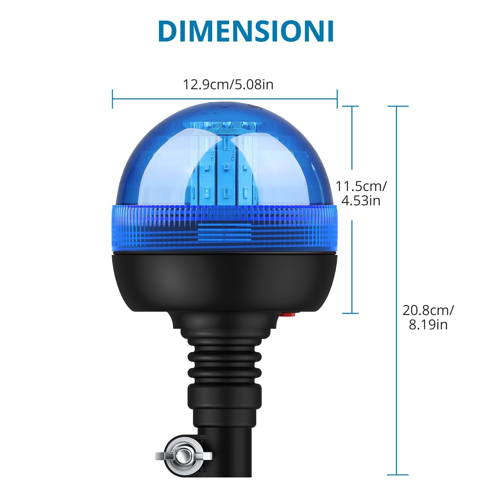 AUTOUTLET 2 x lampa ostrzegawcza, 30 diod LED, Amber, 12 V/24 V, z 3 trybami oświetlenia, dopuszczenie R10 E9, wodoszczelna, pyłoszczelna, do traktorów, ciężarówek i samochodów osobowych (niebieska)
