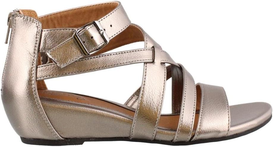 Women's Euro Soft by Sofft, Remmy Low Heel Sandals ANTHRACITE 6.5 M